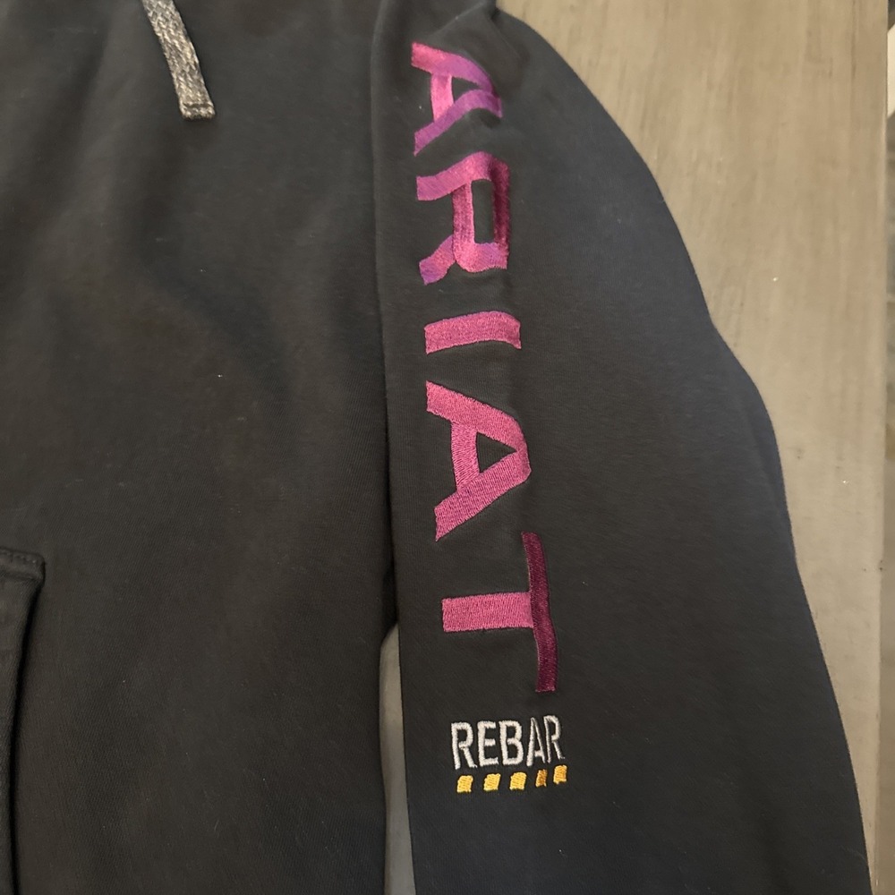 Ariat‎ Rebar Black Fleece Hooded Pullover Hoodie Embroidered Size 3XL XXXL - Picture 2 of 11